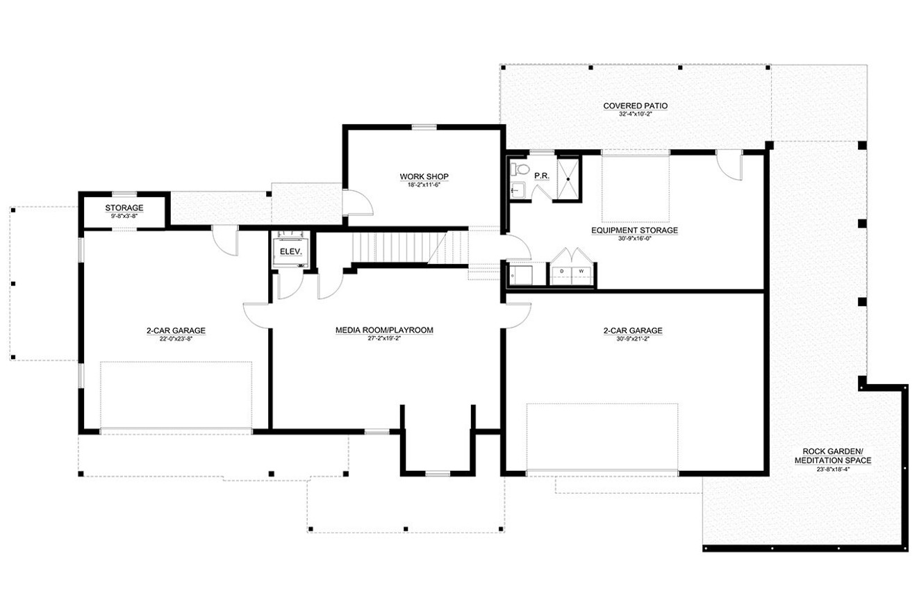 Modern House Plan - 17348 - Basement Floor Plan