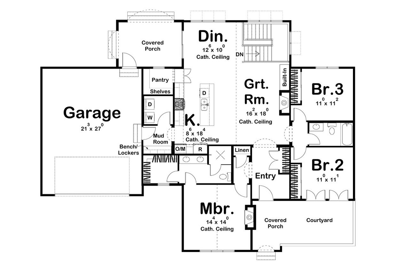 Cottage House Plan - Barcelona 25173 - 1st Floor Plan