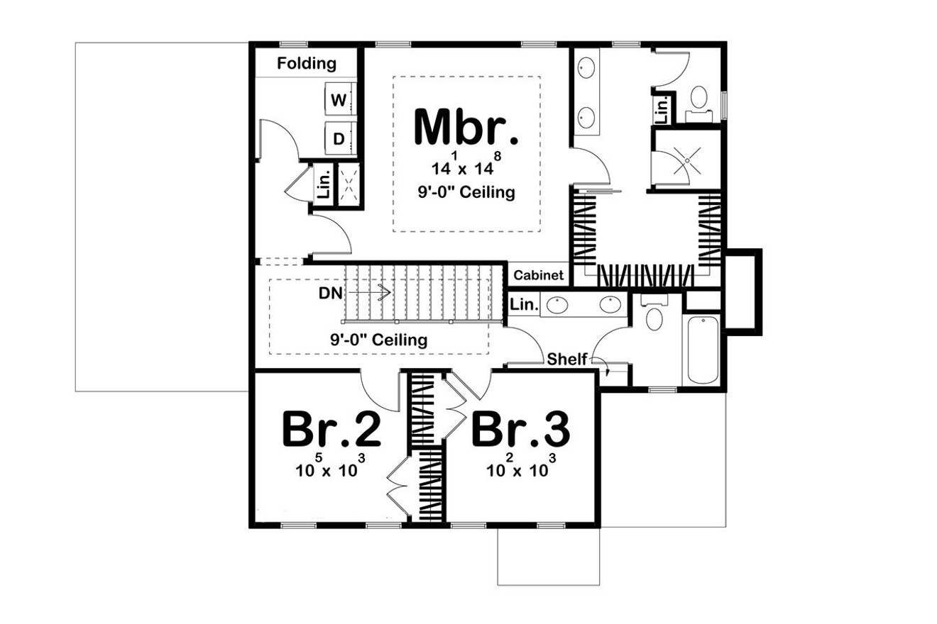 Traditional House Plan - Warford 51256 - 2nd Floor Plan