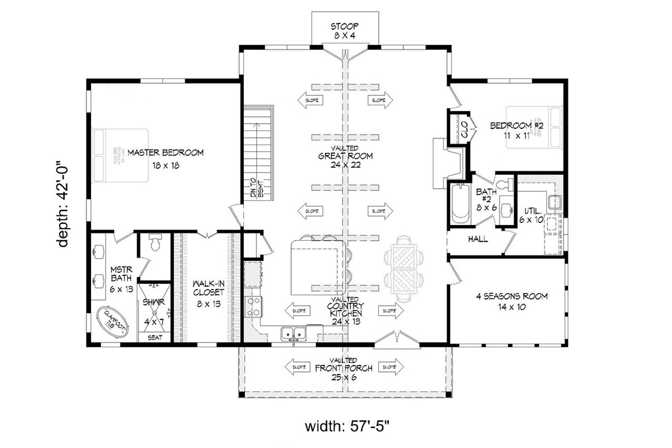 Craftsman House Plan - Blackstone River 26569 - 1st Floor Plan