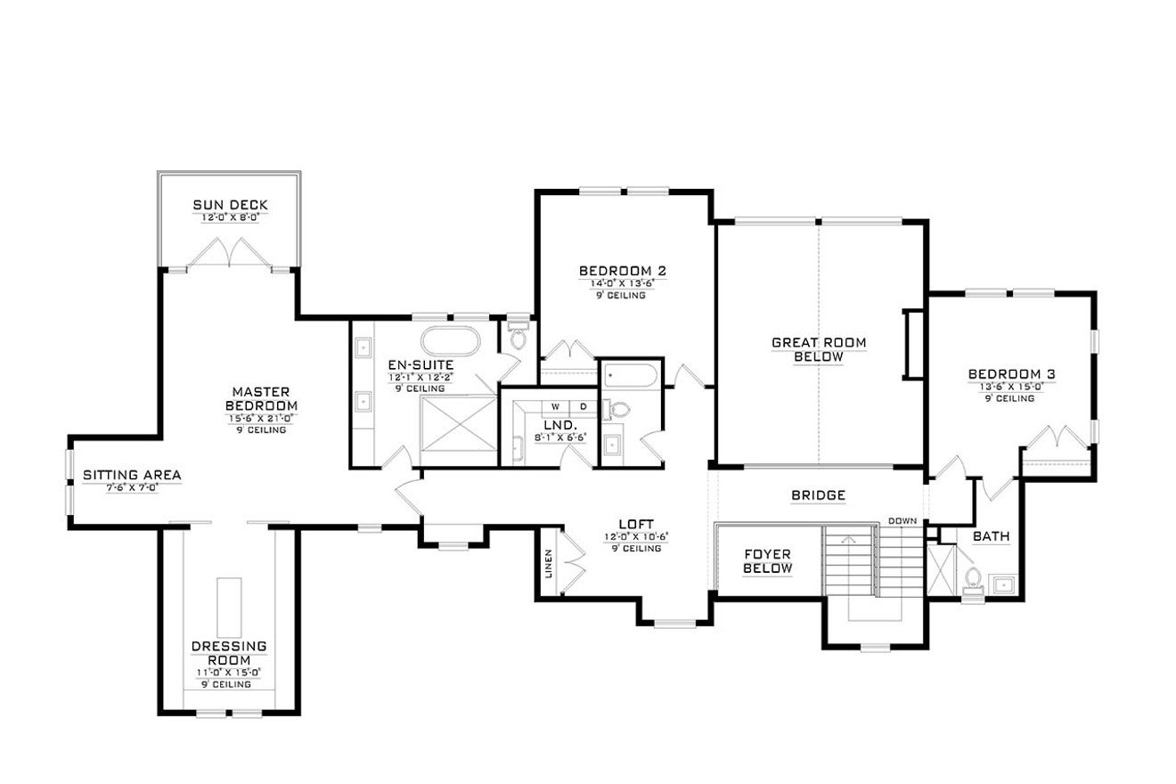 Craftsman House Plan - 23019 - 2nd Floor Plan