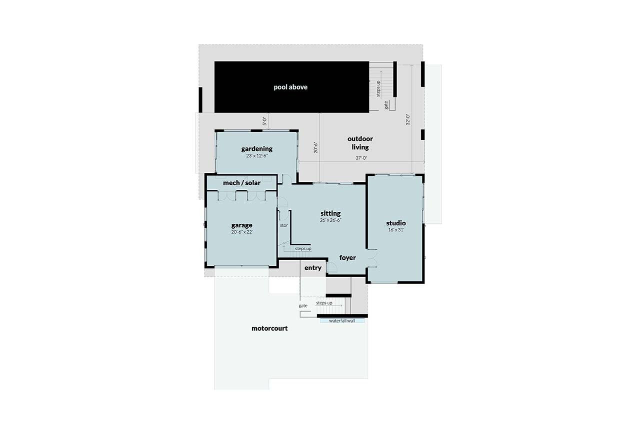 Contemporary House Plan - Guyot 73617 - 1st Floor Plan