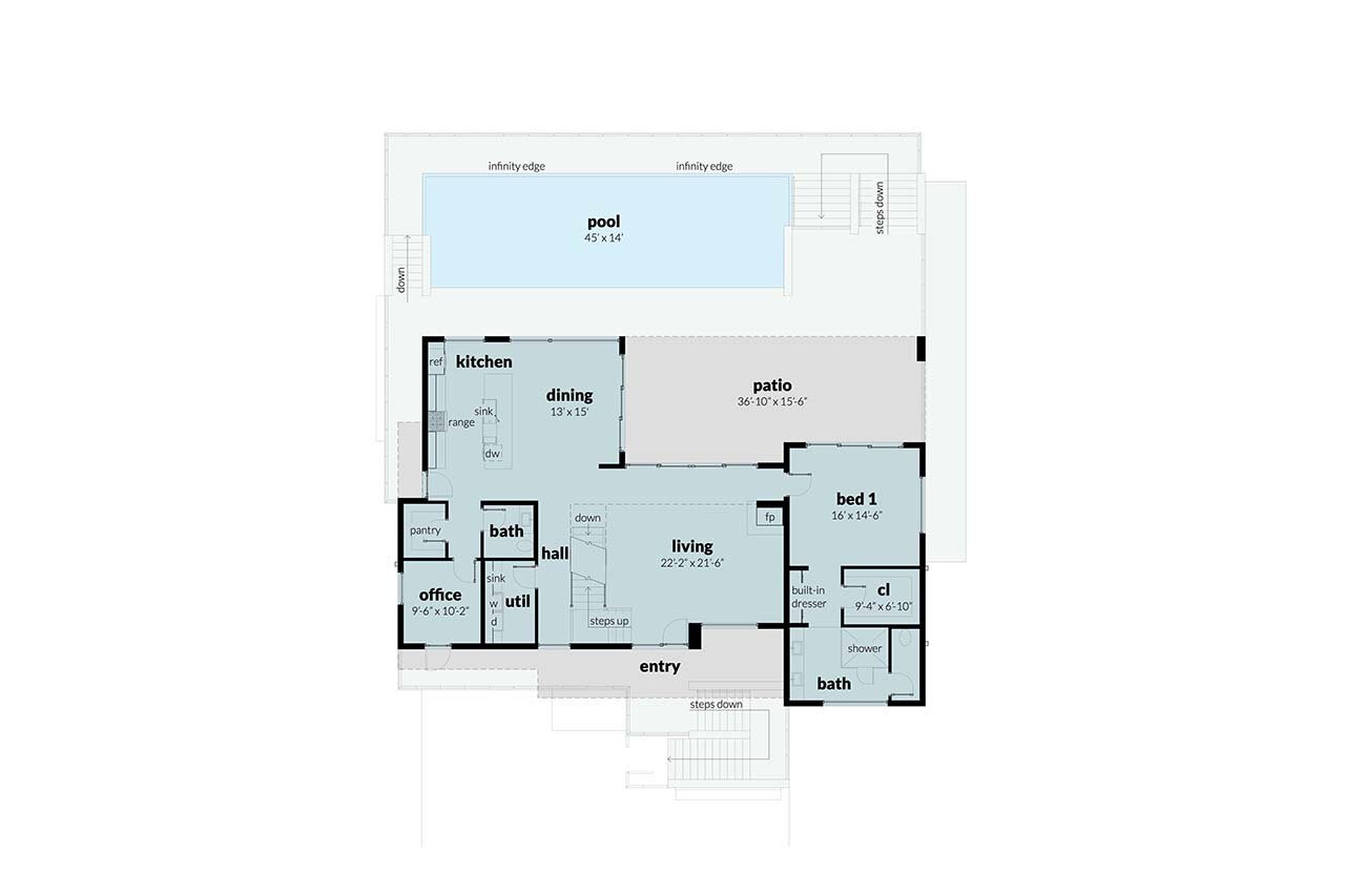 Secondary Image - Contemporary House Plan - Guyot 73617 - 2nd Floor Plan