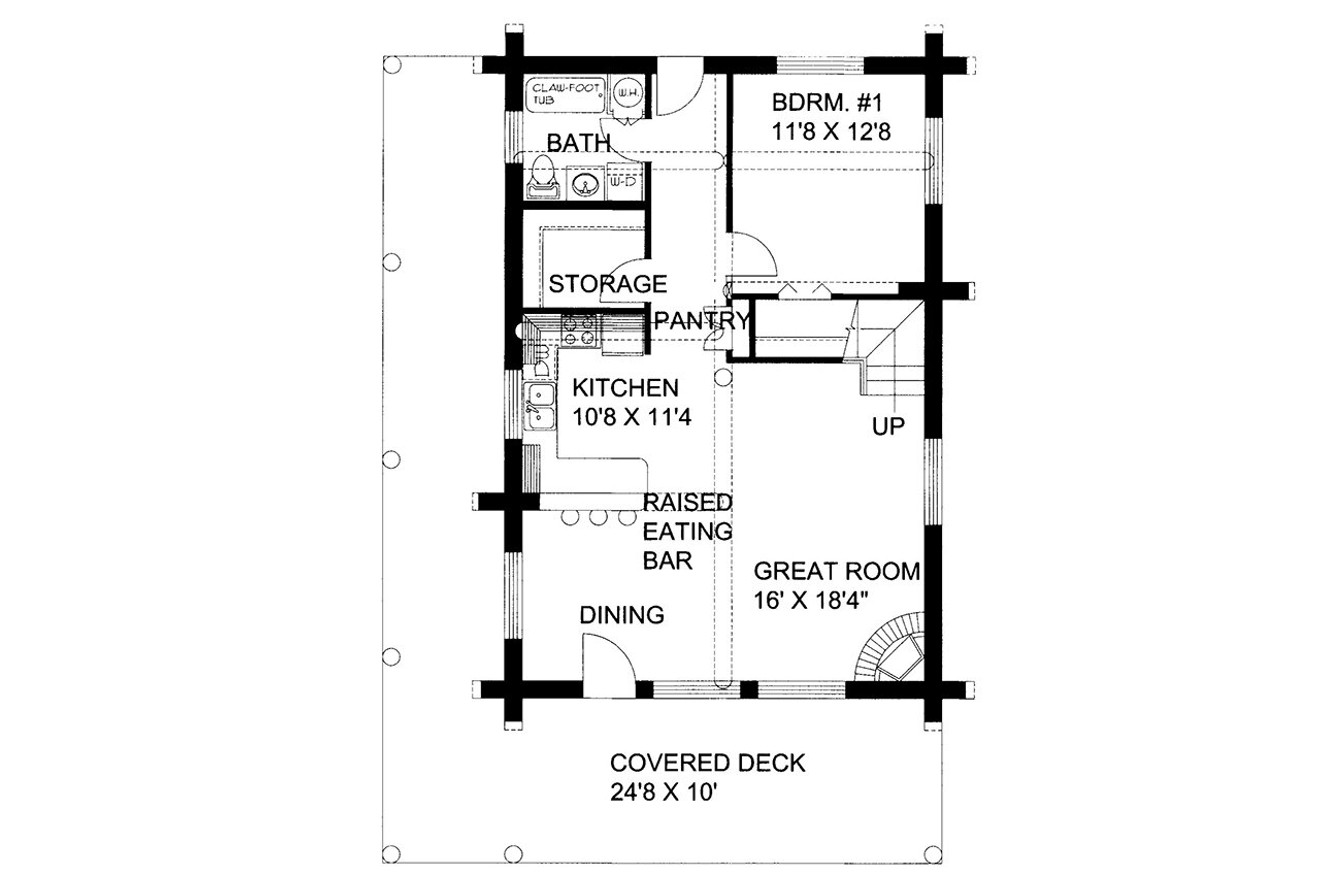 Mountain Rustic House Plan - 68140 - 1st Floor Plan