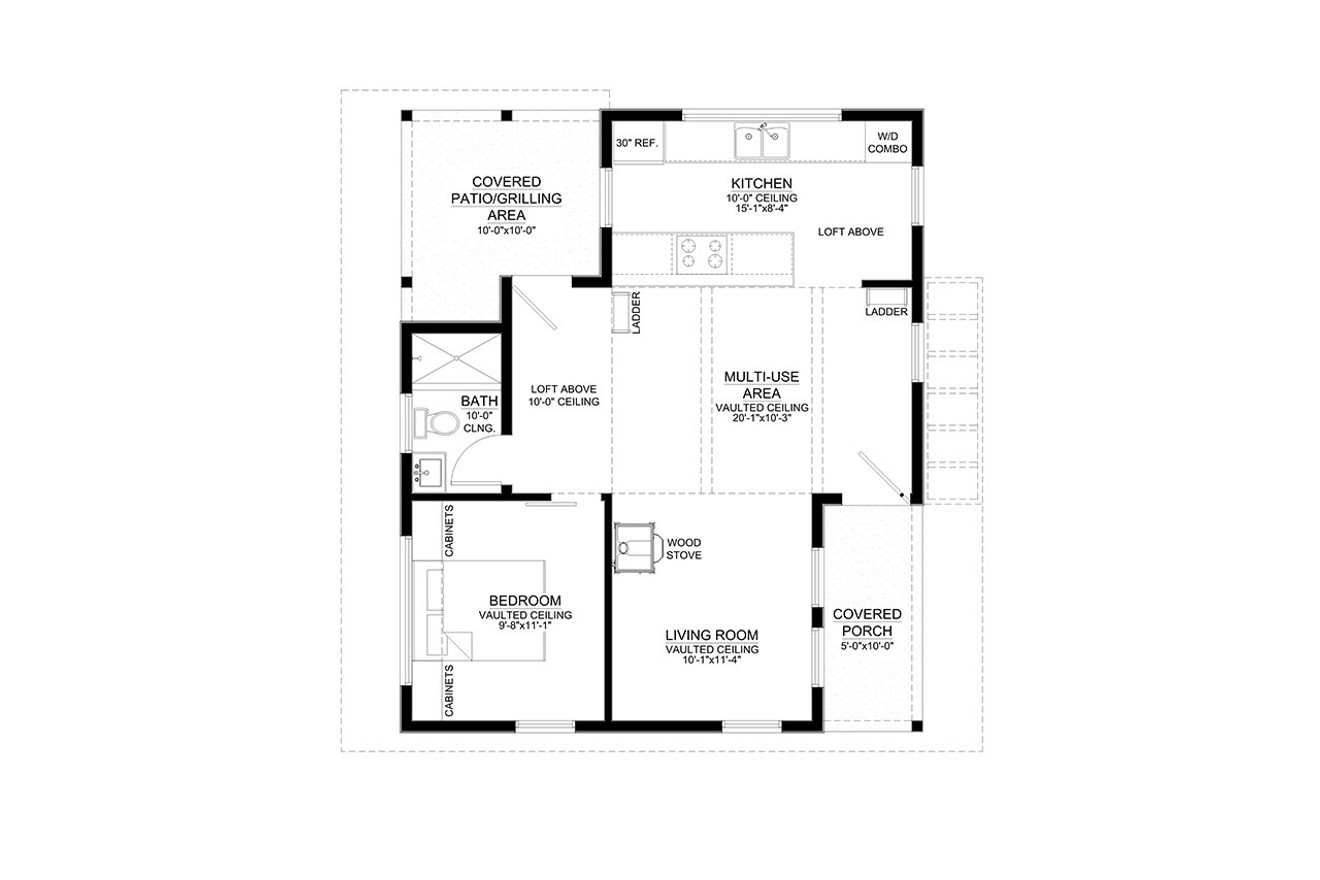 Modern House Plan - 61257 - 1st Floor Plan