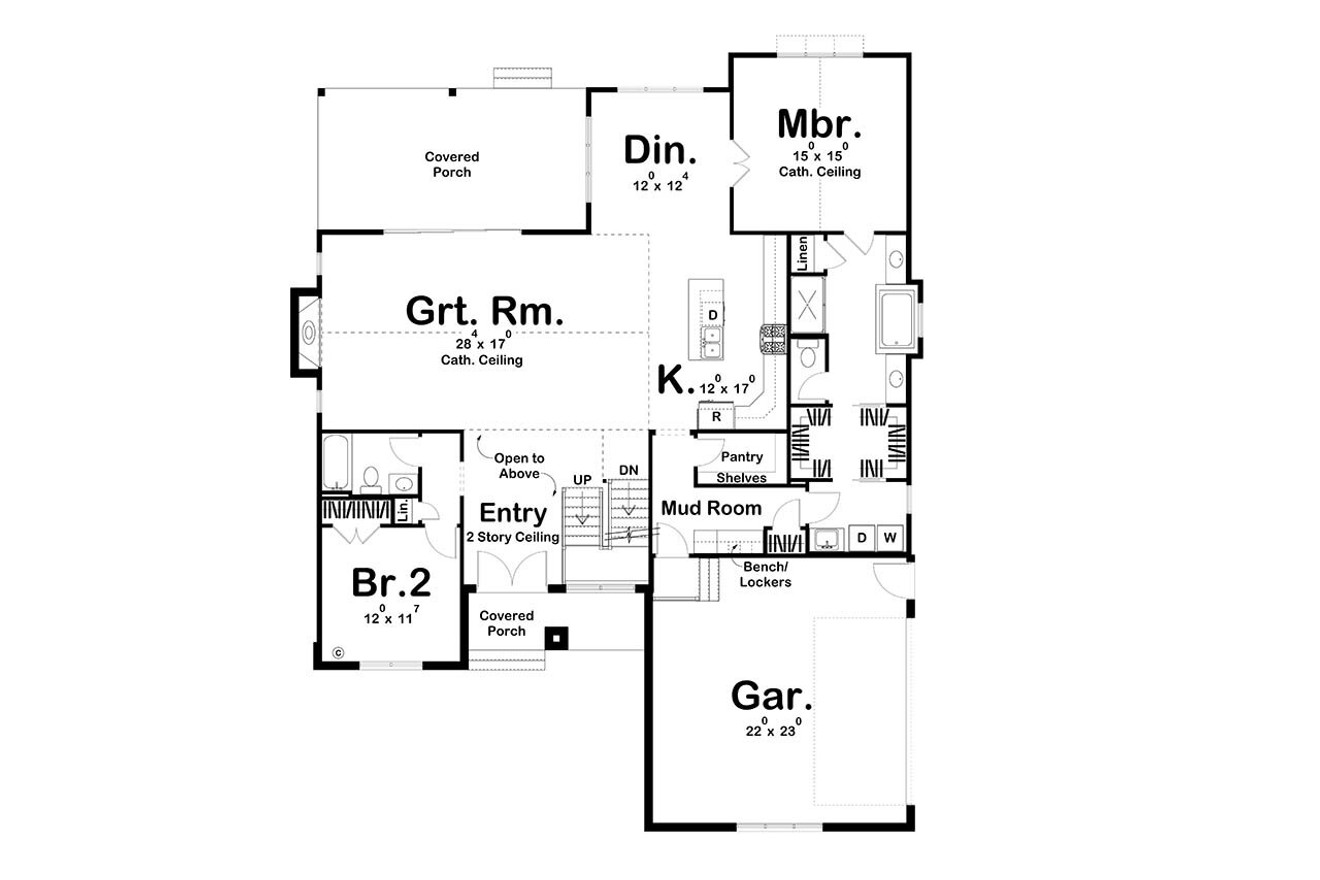Craftsman House Plan - Plainview 30844 - 1st Floor Plan