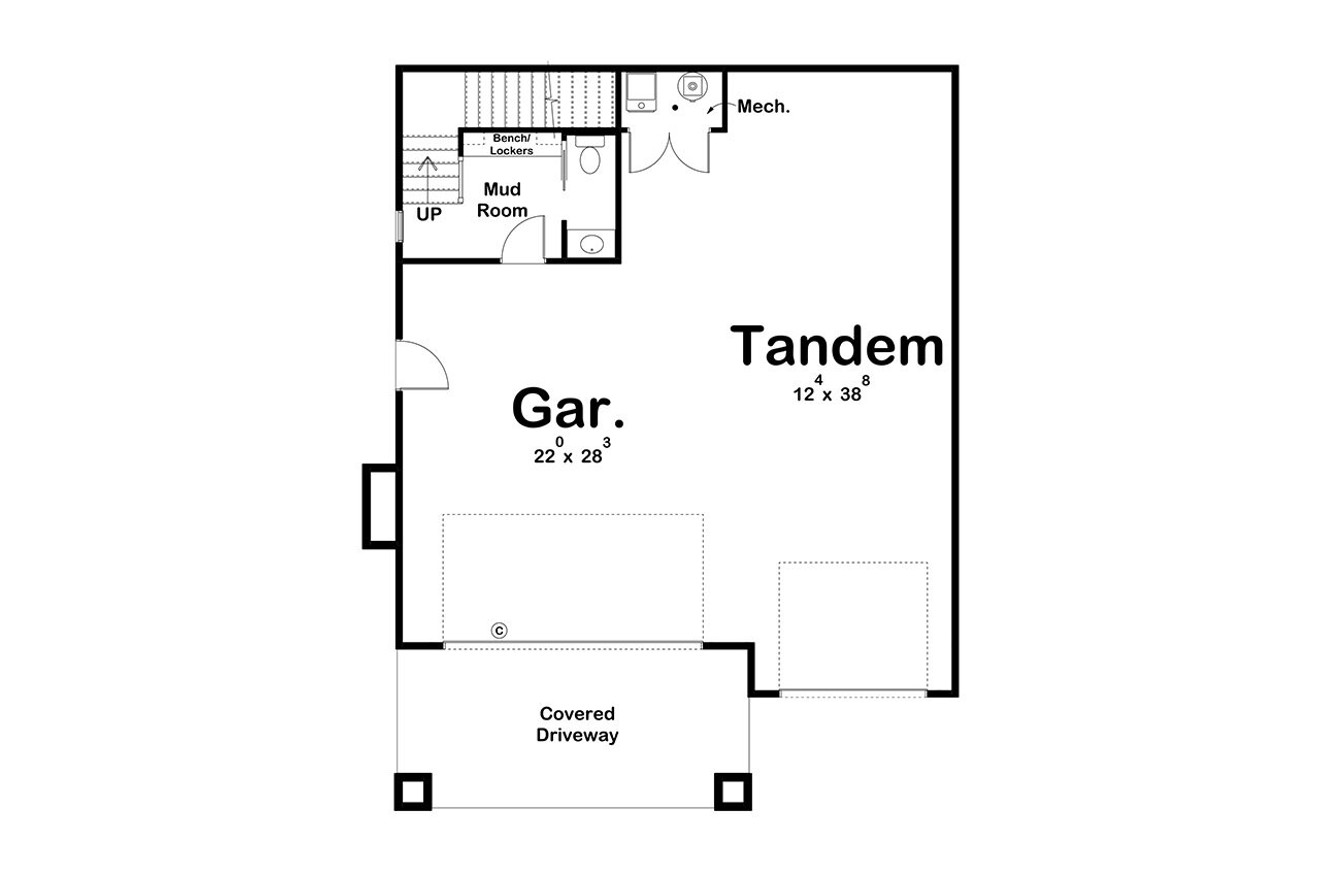 Craftsman House Plan - Meadow Lane 88883 - 1st Floor Plan