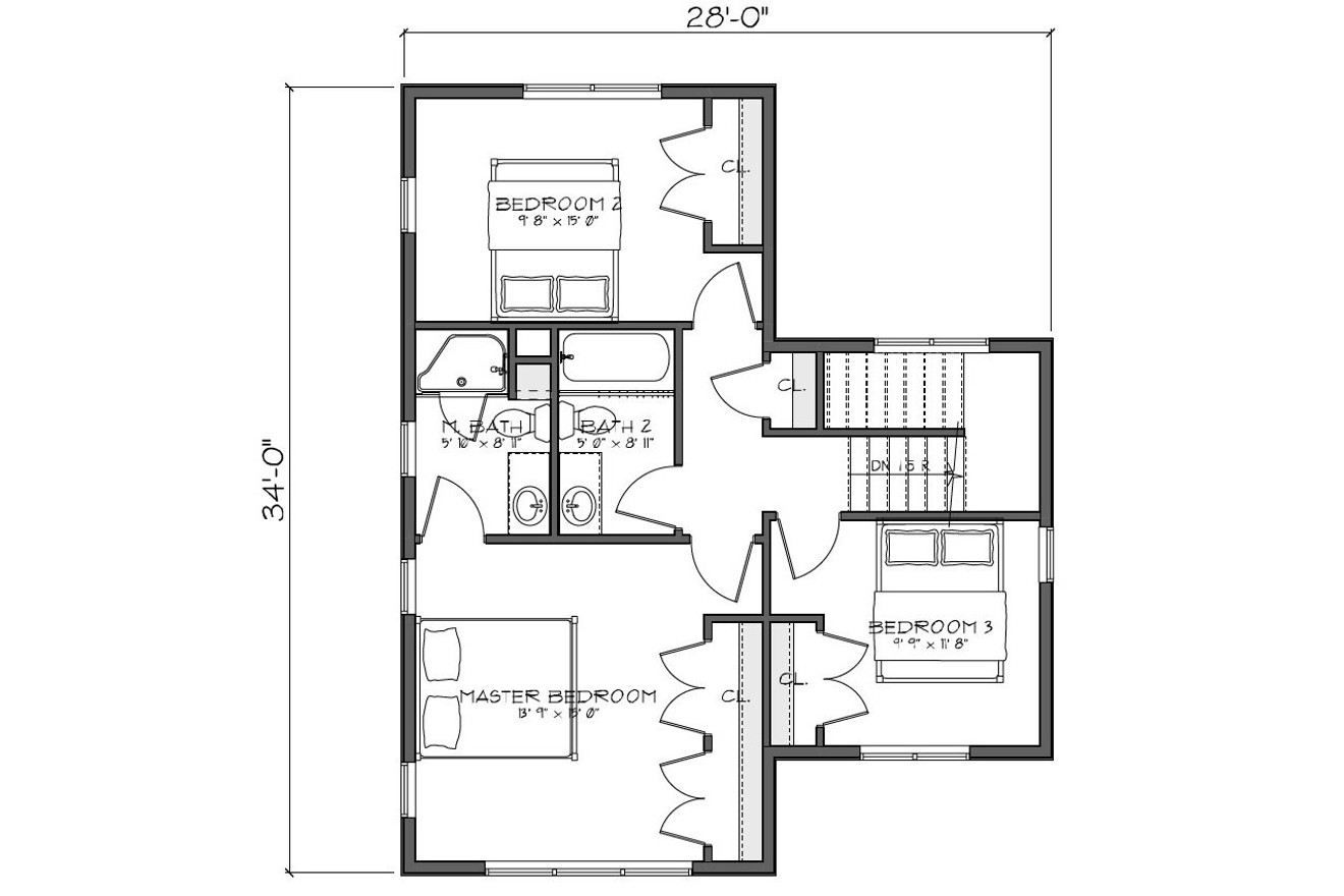 Secondary Image - Farmhouse House Plan - Balsam 21838 - 2nd Floor Plan