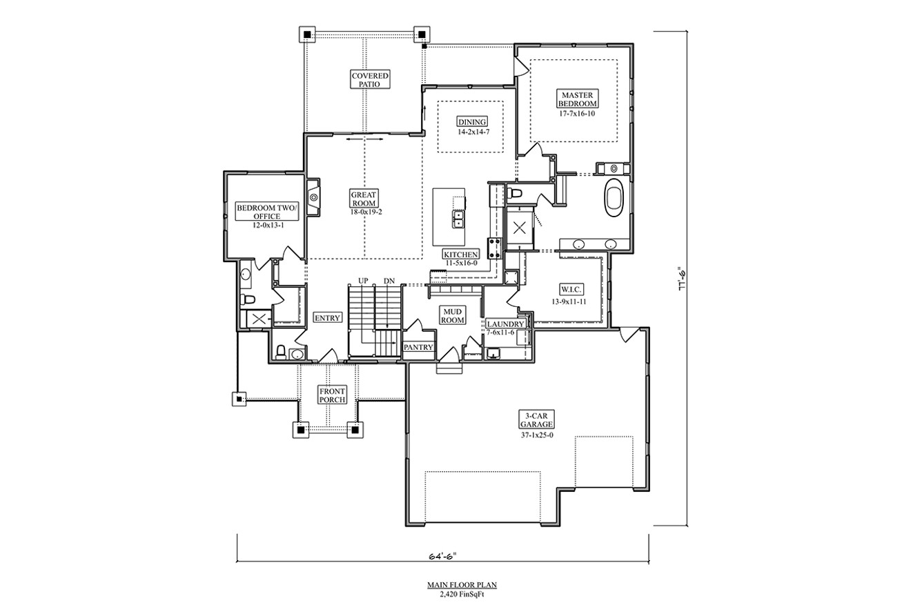 Craftsman House Plan - McKinsey Road II 97355 - 1st Floor Plan