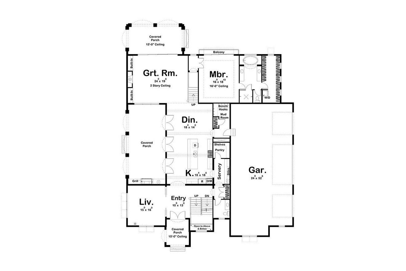 Mediterranean House Plan - Englewood 73601 - 1st Floor Plan