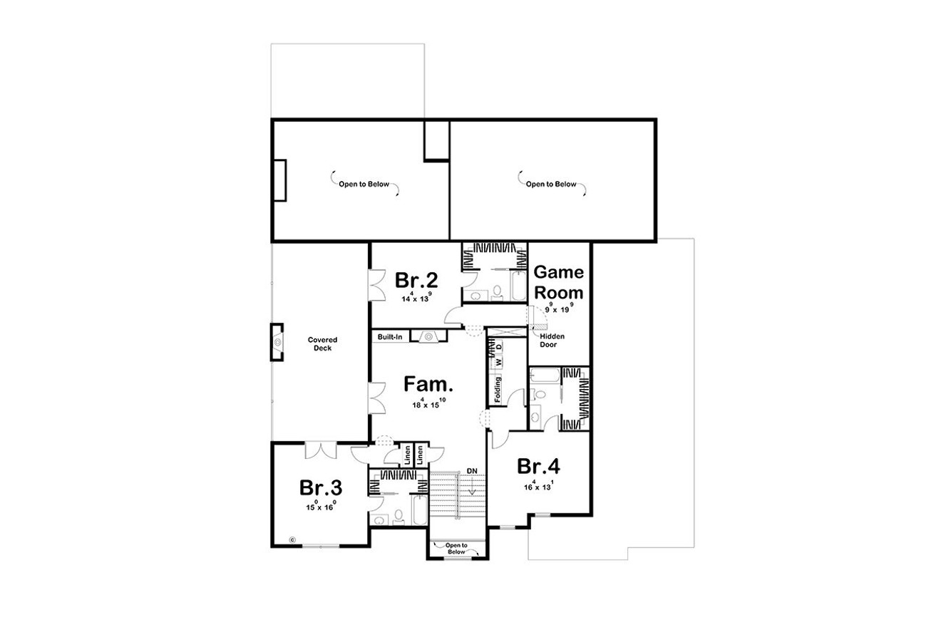 Mediterranean House Plan - Englewood 73601 - 2nd Floor Plan