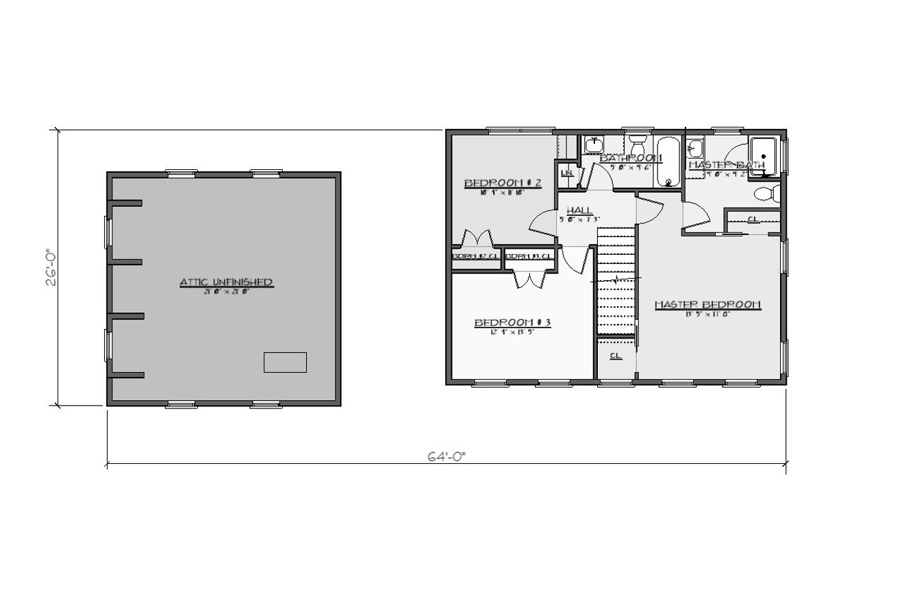 Secondary Image - Colonial House Plan - Cape Shore 54938 - 2nd Floor Plan