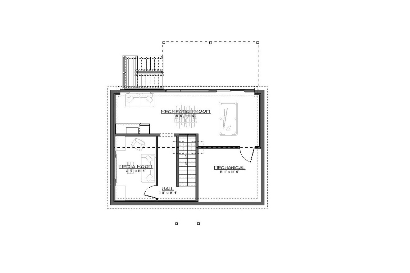 Colonial House Plan - Cape Shore 54938 - Basement Floor Plan