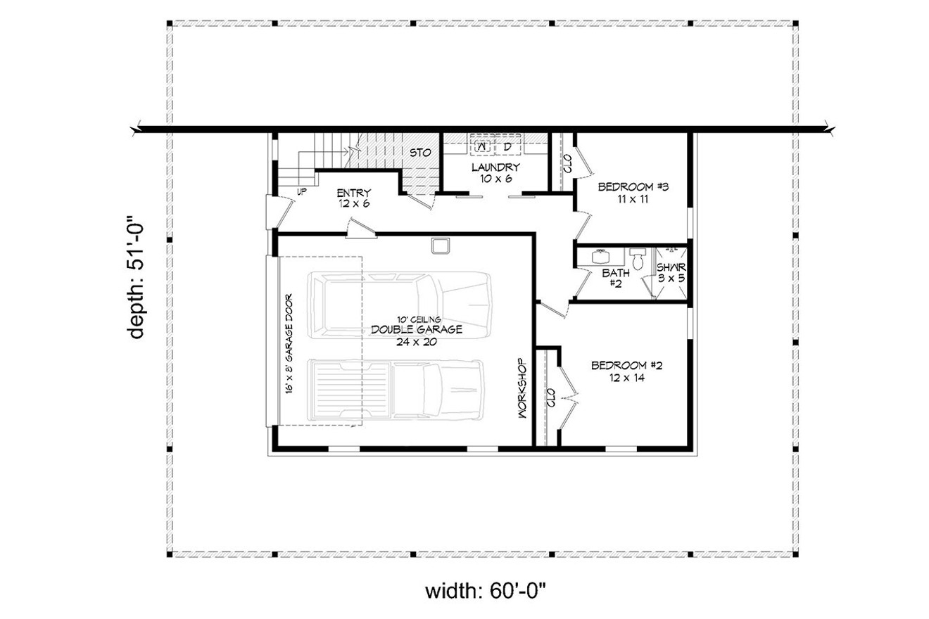 Modern House Plan - Red Top Eagle 59568 - 1st Floor Plan