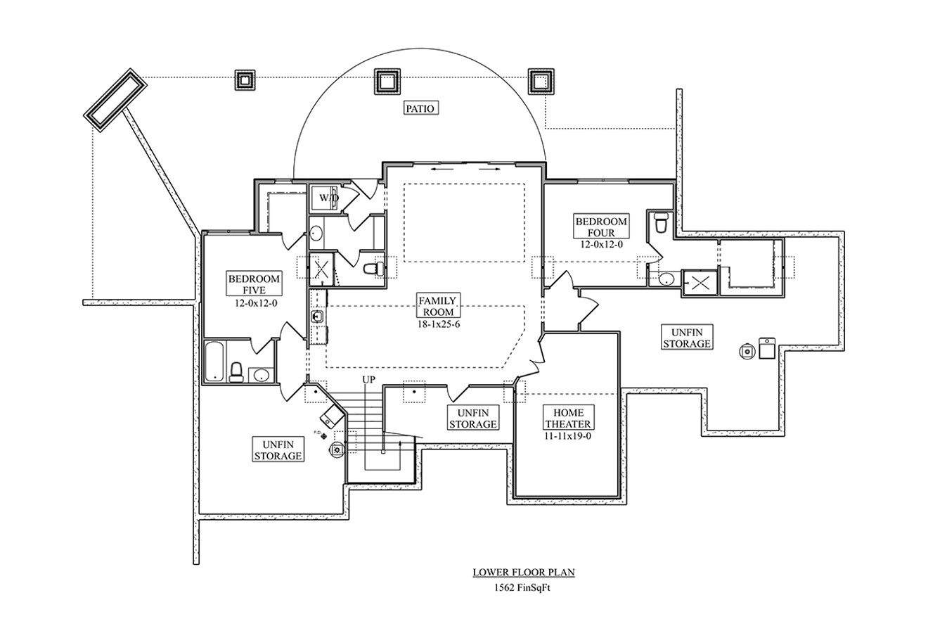 Craftsman House Plan - Walker Road 78255 - Basement Floor Plan