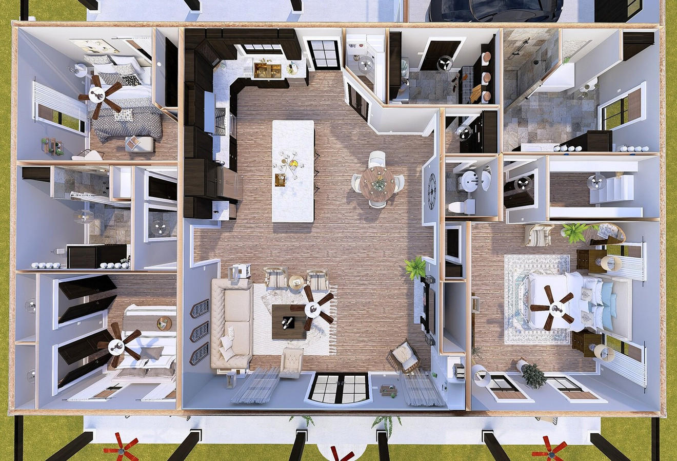 Country House Plan - 29627 - 1st Floor Plan
