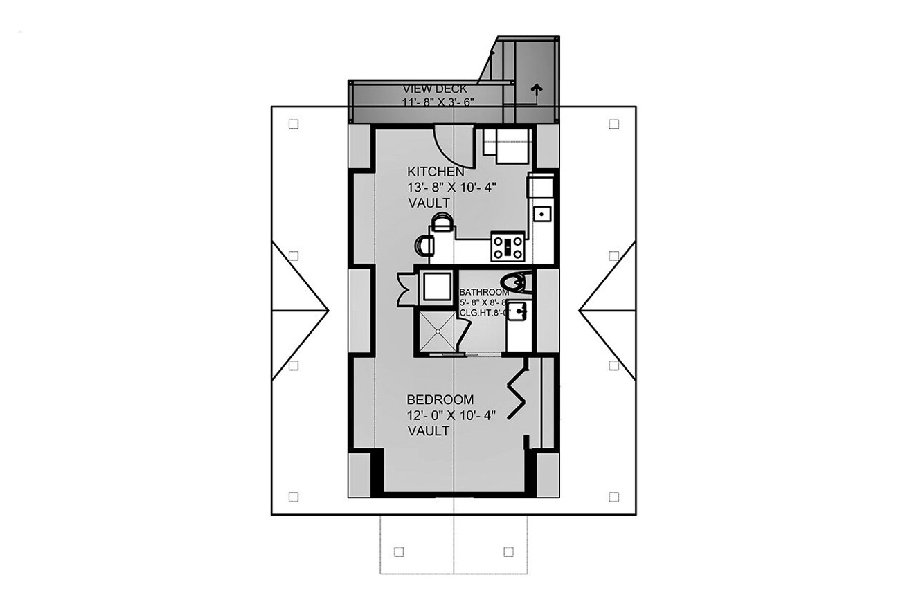 Secondary Image - Cottage House Plan - Urban Studio with Loft 42543 - 2nd Floor Plan