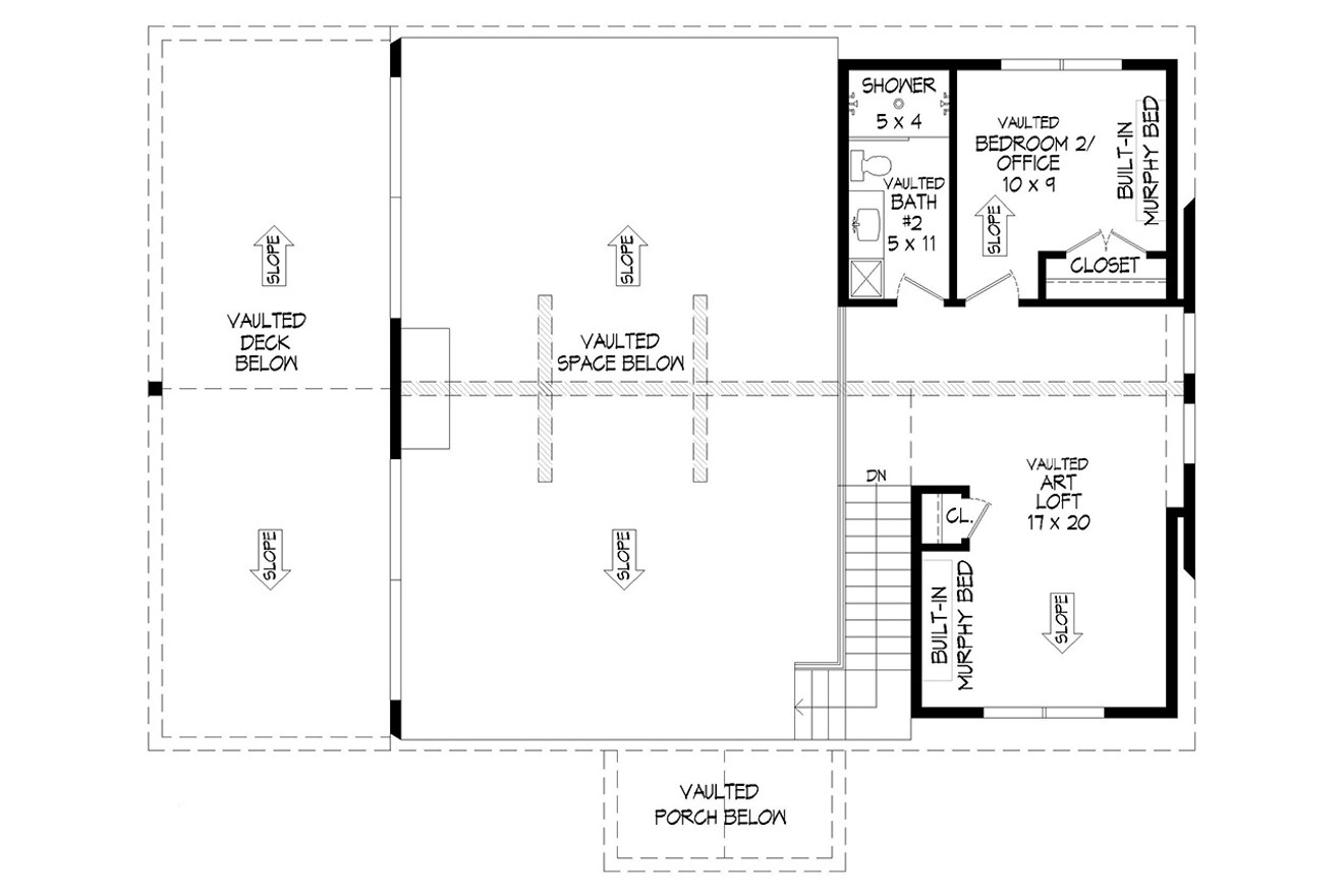 Secondary Image - Craftsman House Plan - Pine Haven River 83722 - 2nd Floor Plan
