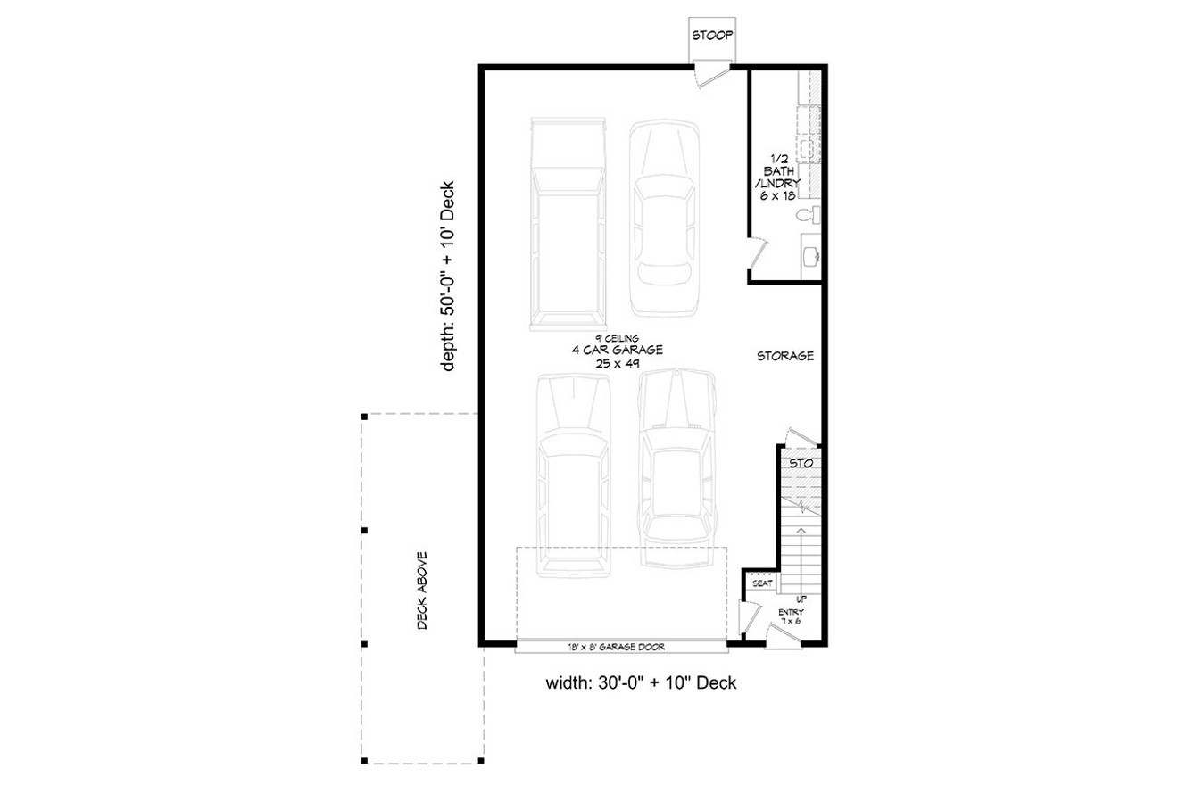 Traditional House Plan - Uniontown 72016 - 1st Floor Plan
