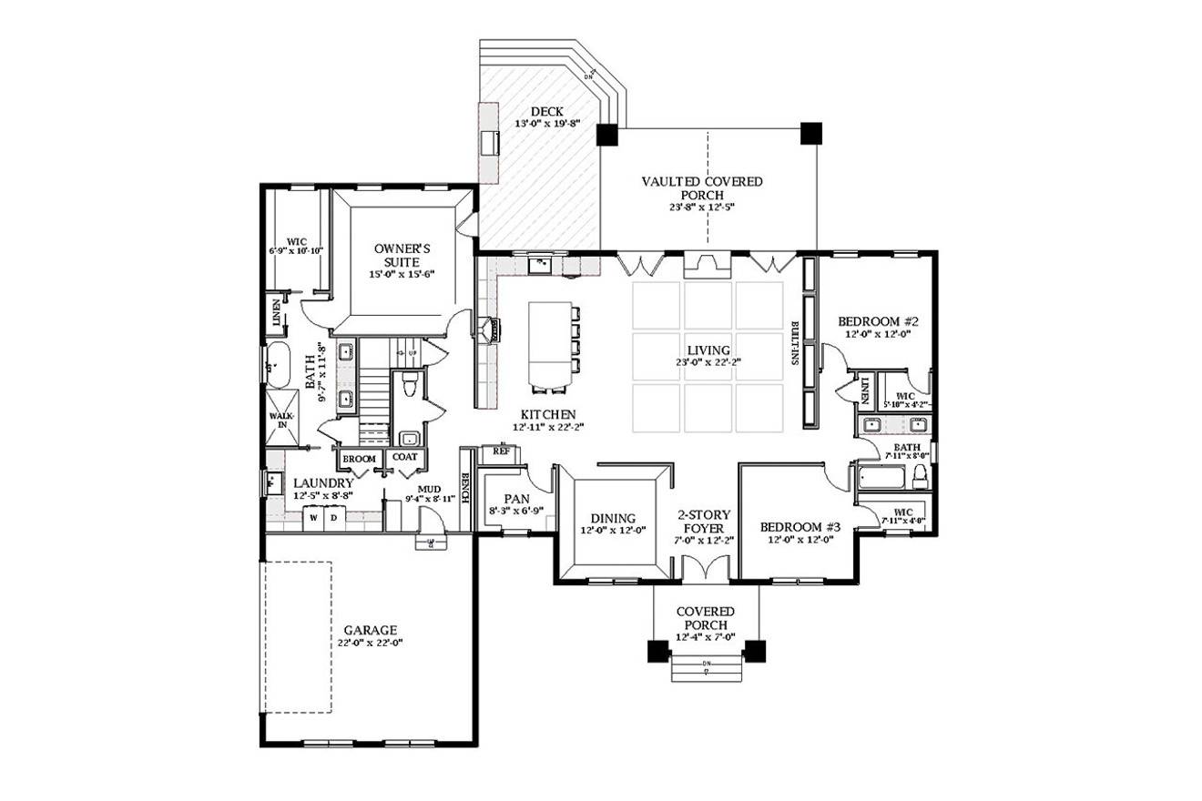 Country House Plan - 30351 - 1st Floor Plan