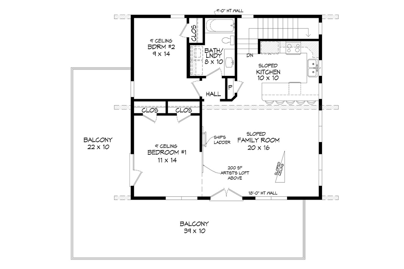 Secondary Image - Contemporary House Plan - Valley Eagle 95146 - 2nd Floor Plan