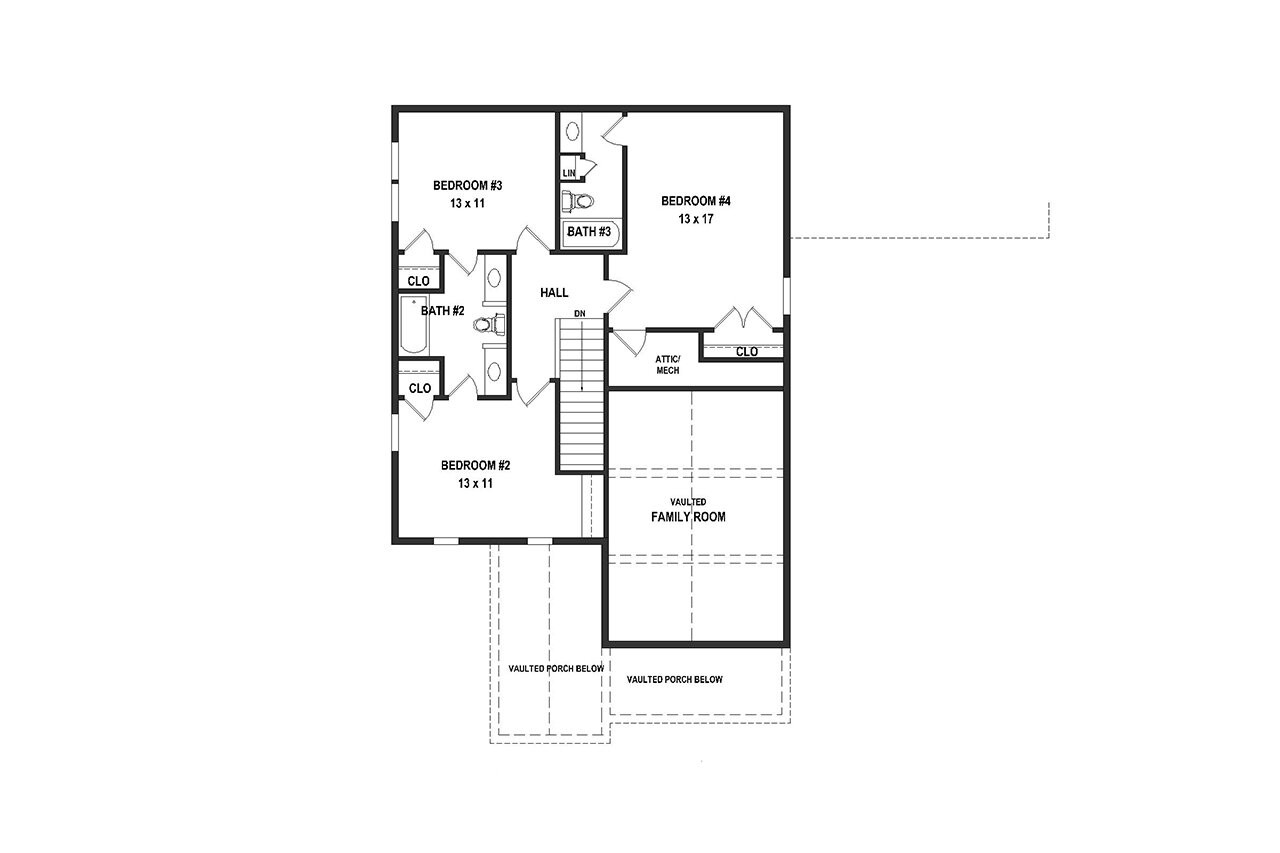 Secondary Image - Traditional House Plan - 23405 - 2nd Floor Plan