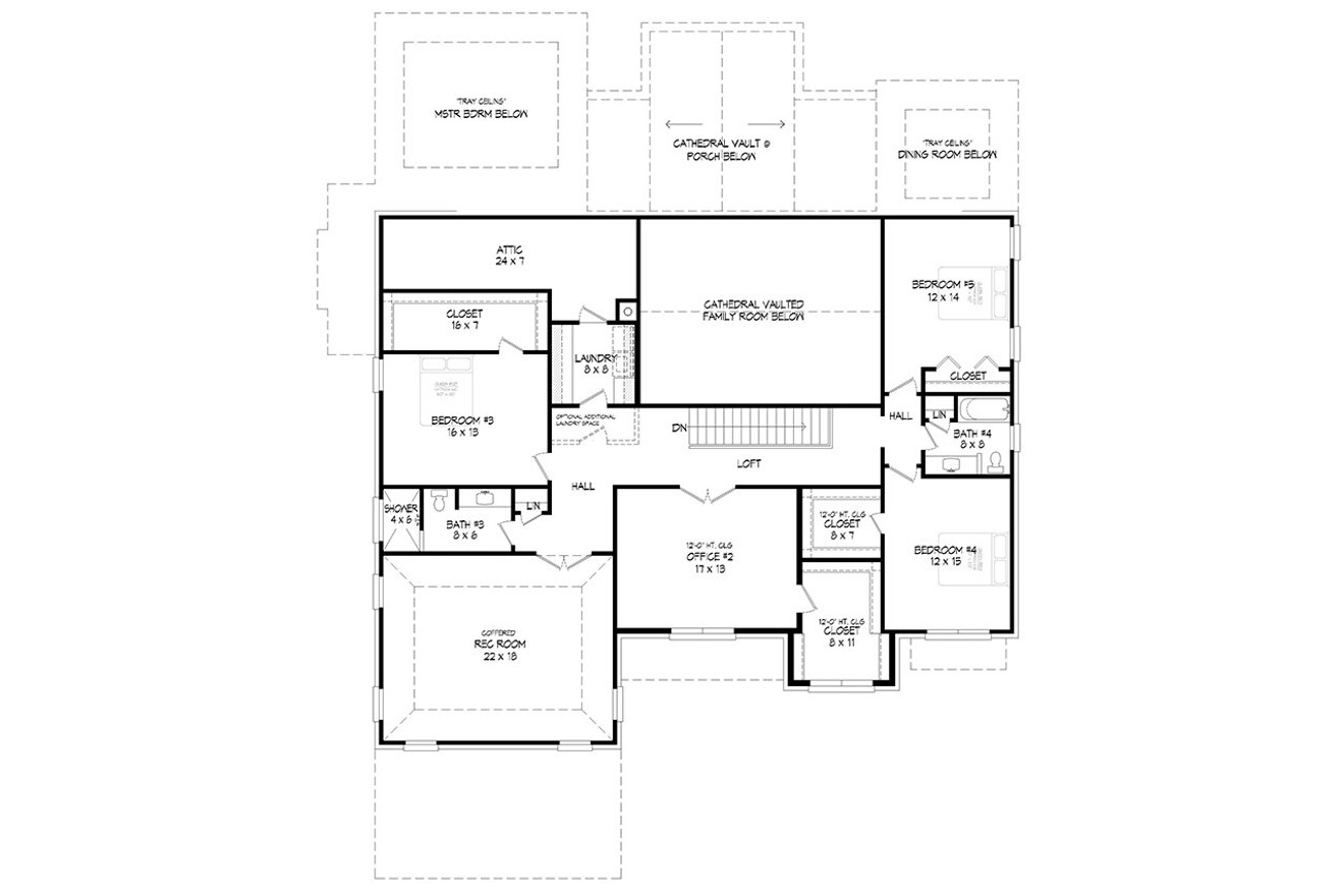 Secondary Image - Traditional House Plan - Latting Woods 85904 - 2nd Floor Plan