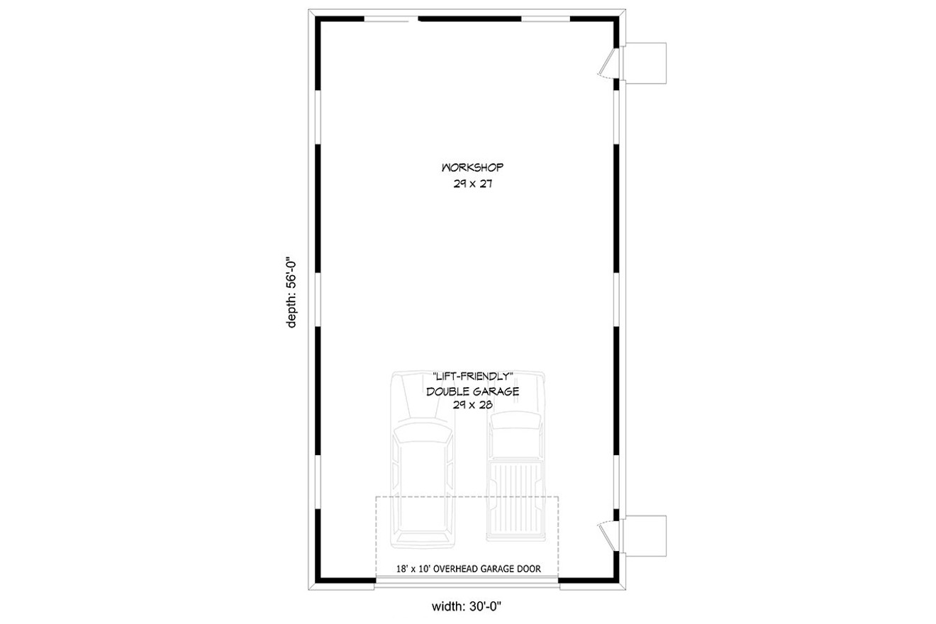 Traditional House Plan - Rounder Garage 90560 - 1st Floor Plan