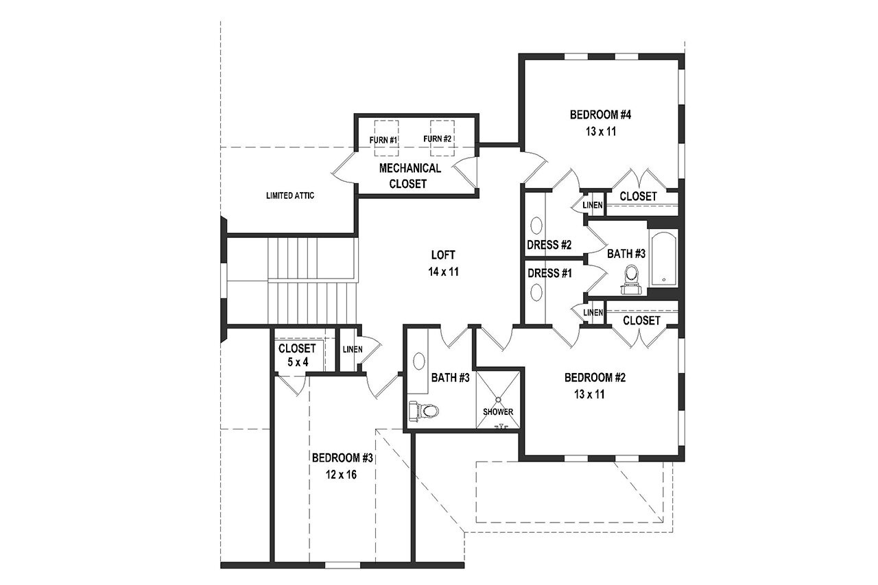 Secondary Image - Traditional House Plan - 39163 - 2nd Floor Plan