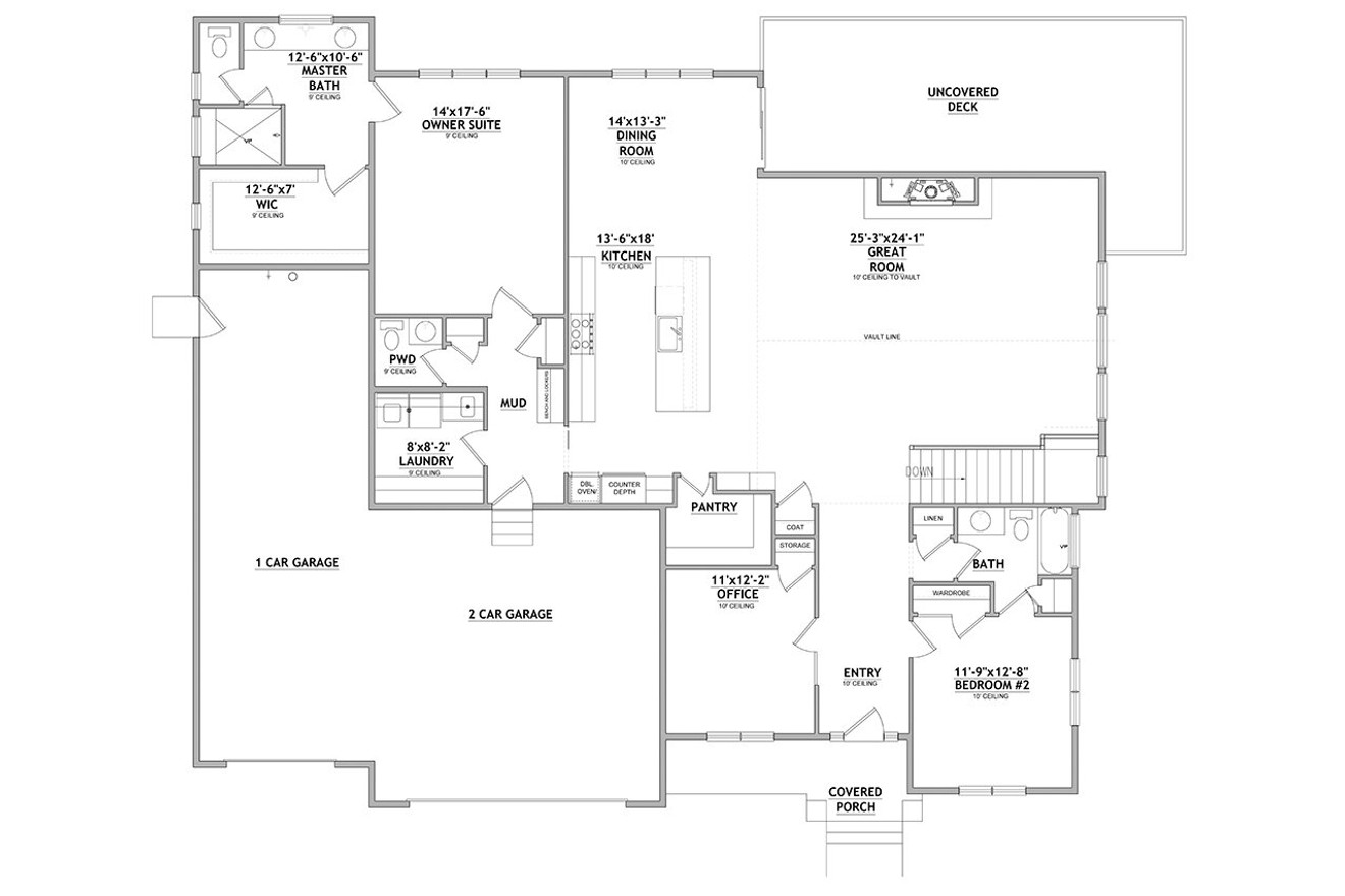 Craftsman House Plan - 35962 - 1st Floor Plan