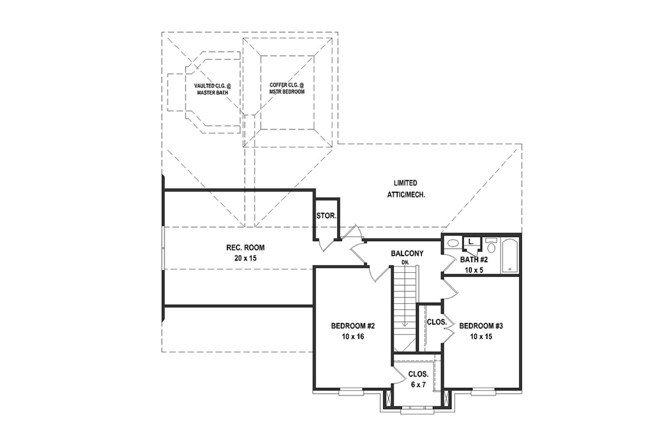Secondary Image - Traditional House Plan - 93794 - 2nd Floor Plan