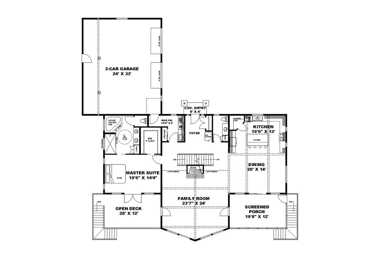 Farmhouse House Plan - 44586 - 1st Floor Plan