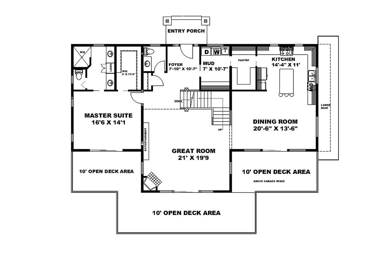 Craftsman House Plan - 18301 - 1st Floor Plan