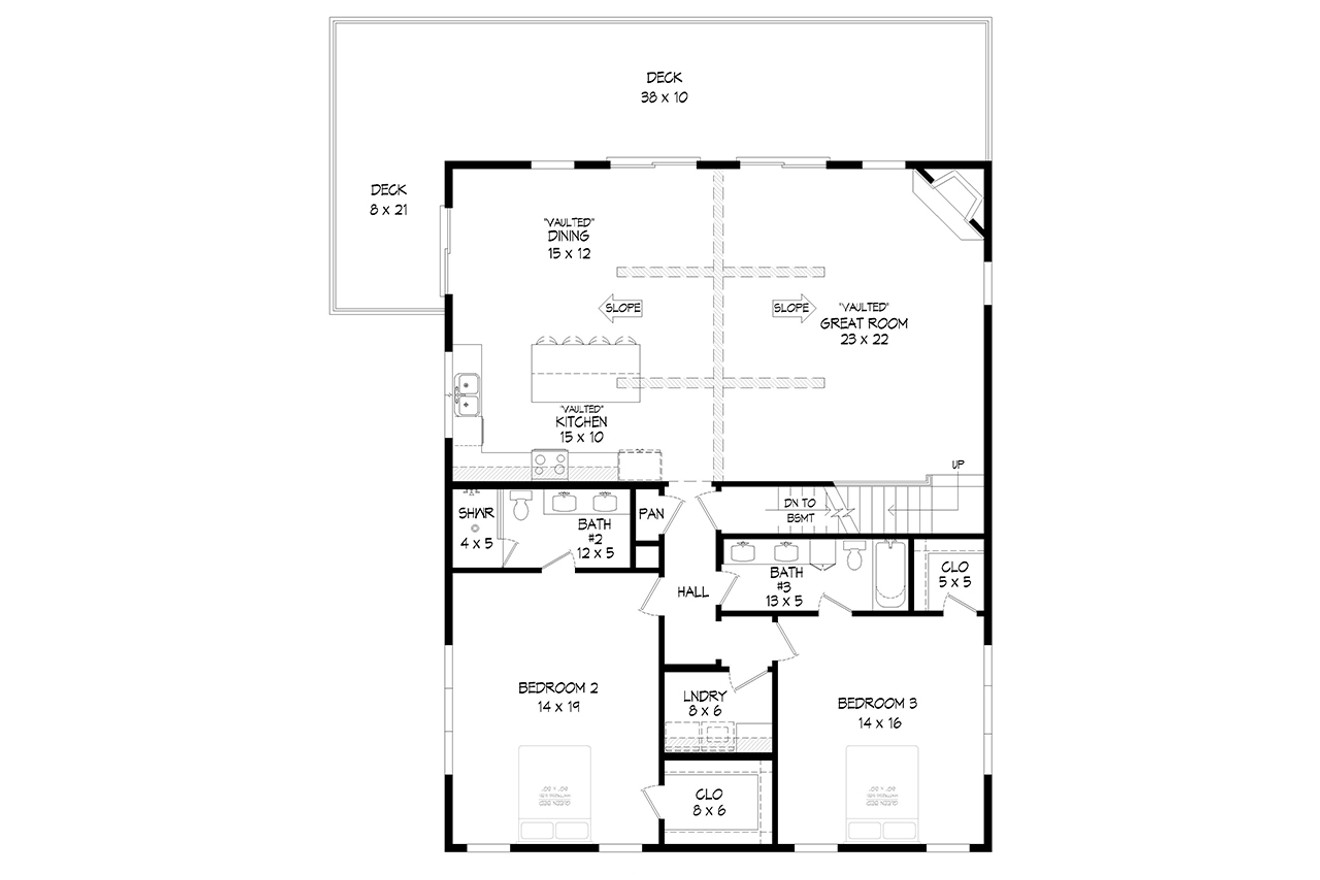 Secondary Image - Craftsman House Plan - Mountain Pine 30135 - 2nd Floor Plan