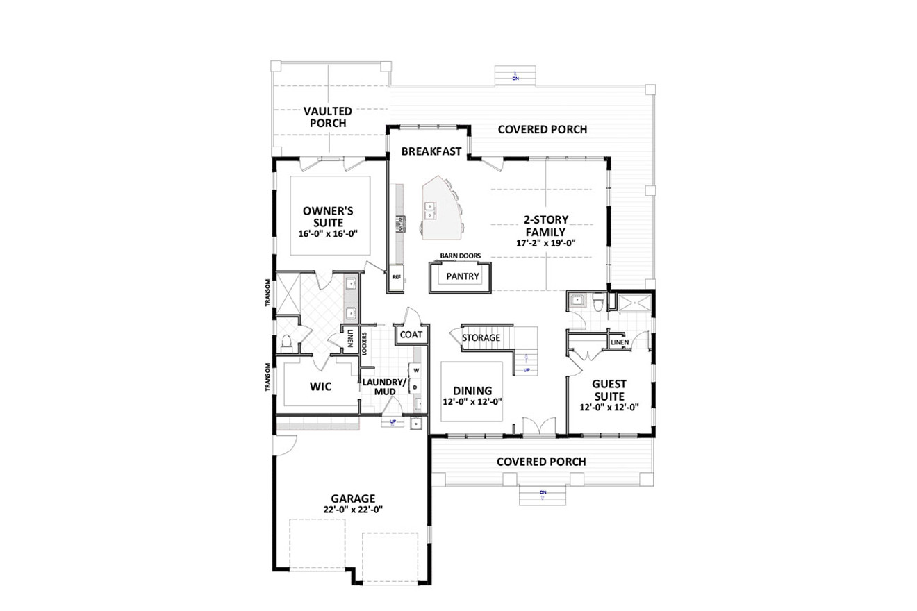 Farmhouse House Plan - Waverly 25956 - 1st Floor Plan
