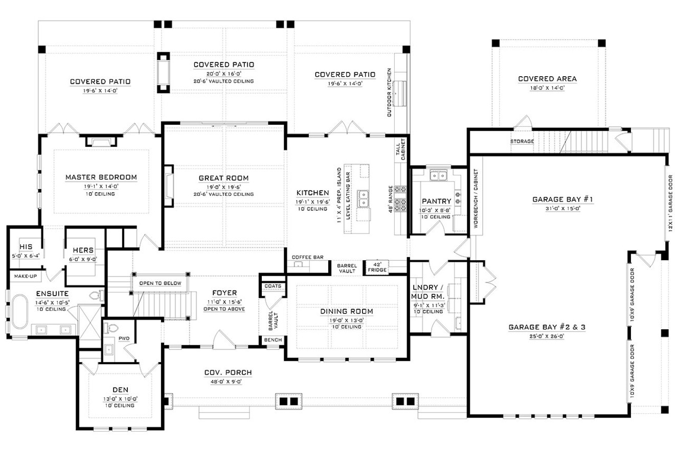 European House Plan - 75304 - 1st Floor Plan