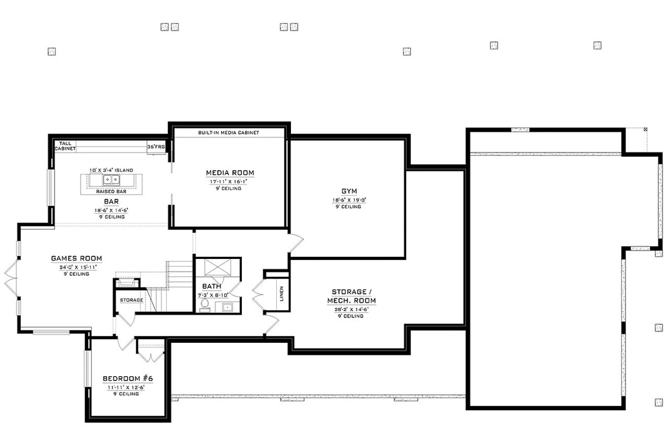 European House Plan - 75304 - Basement Floor Plan