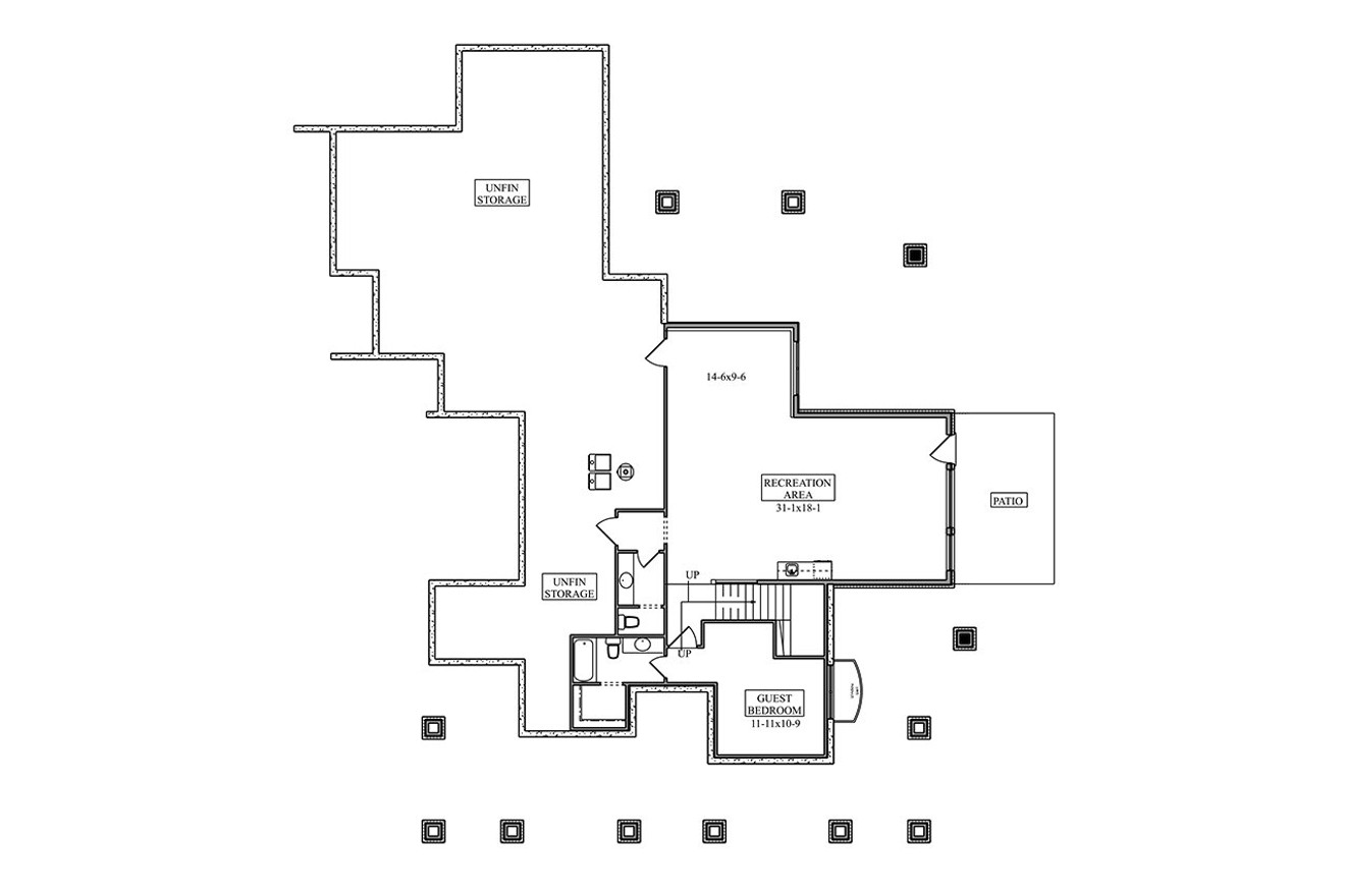 Farmhouse House Plan - Trappers Point 41252 - Basement Floor Plan