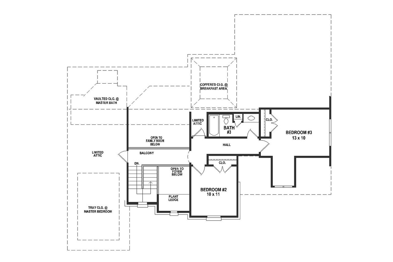 Secondary Image - French Country House Plan - 29384 - 2nd Floor Plan