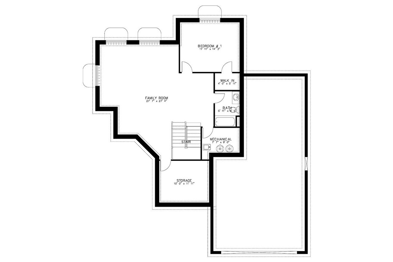 Craftsman House Plan - Hancock 76658 - Basement Floor Plan