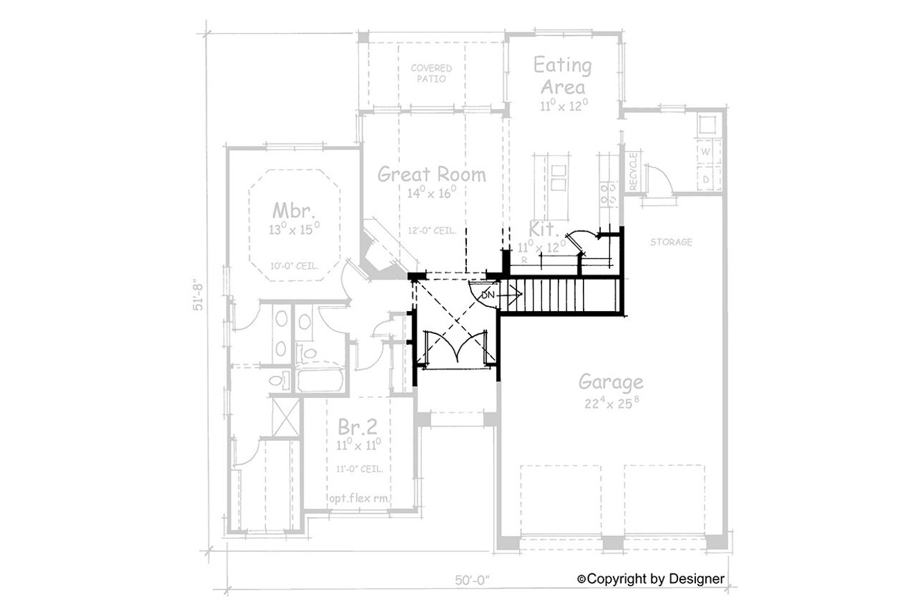 Craftsman House Plan - Mandolin Manor 92807 - Optional Floor Plan