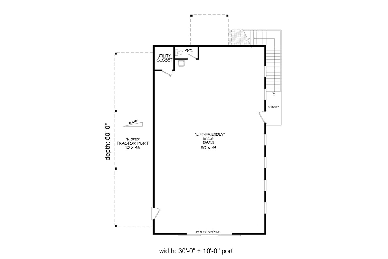 Country House Plan - Mesa Creek Barndo 2 28663 - 1st Floor Plan