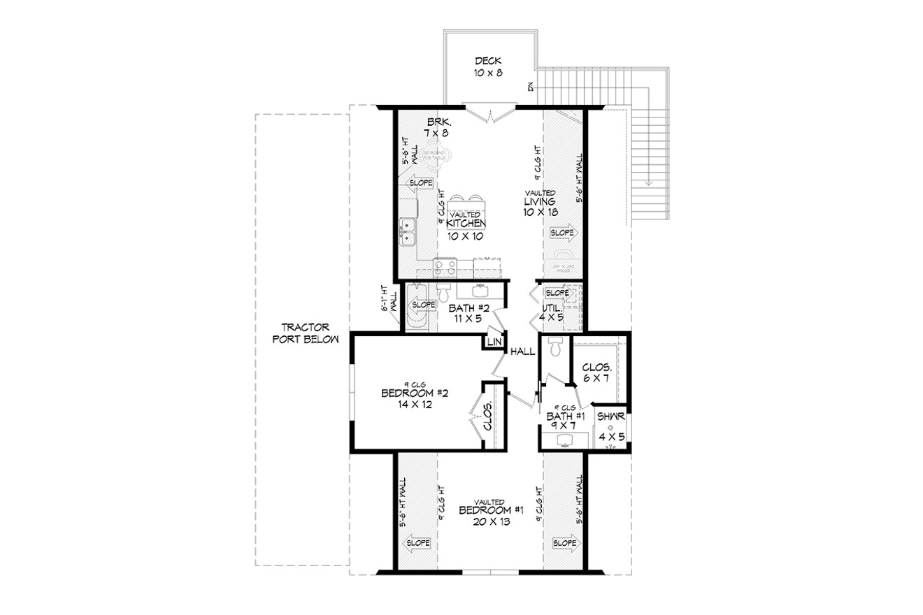 Secondary Image - Country House Plan - Mesa Creek Barndo 2 28663 - 2nd Floor Plan