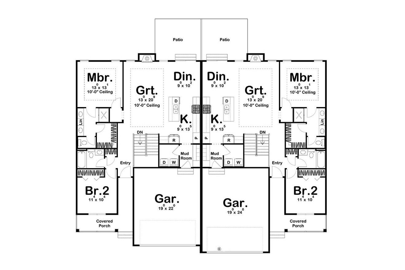 Farmhouse House Plan - Urbandale 68943 - 1st Floor Plan