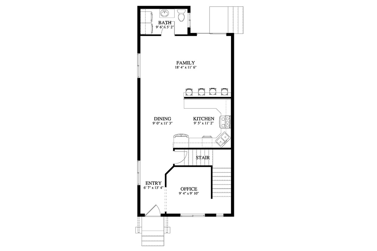 Modern House Plan - 63937 - 1st Floor Plan