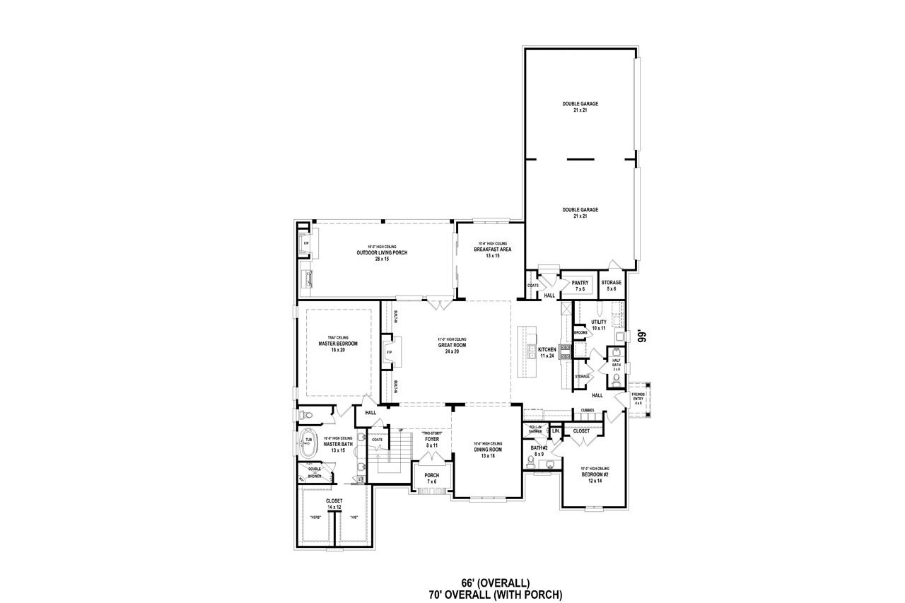 European House Plan - 97841 - 1st Floor Plan
