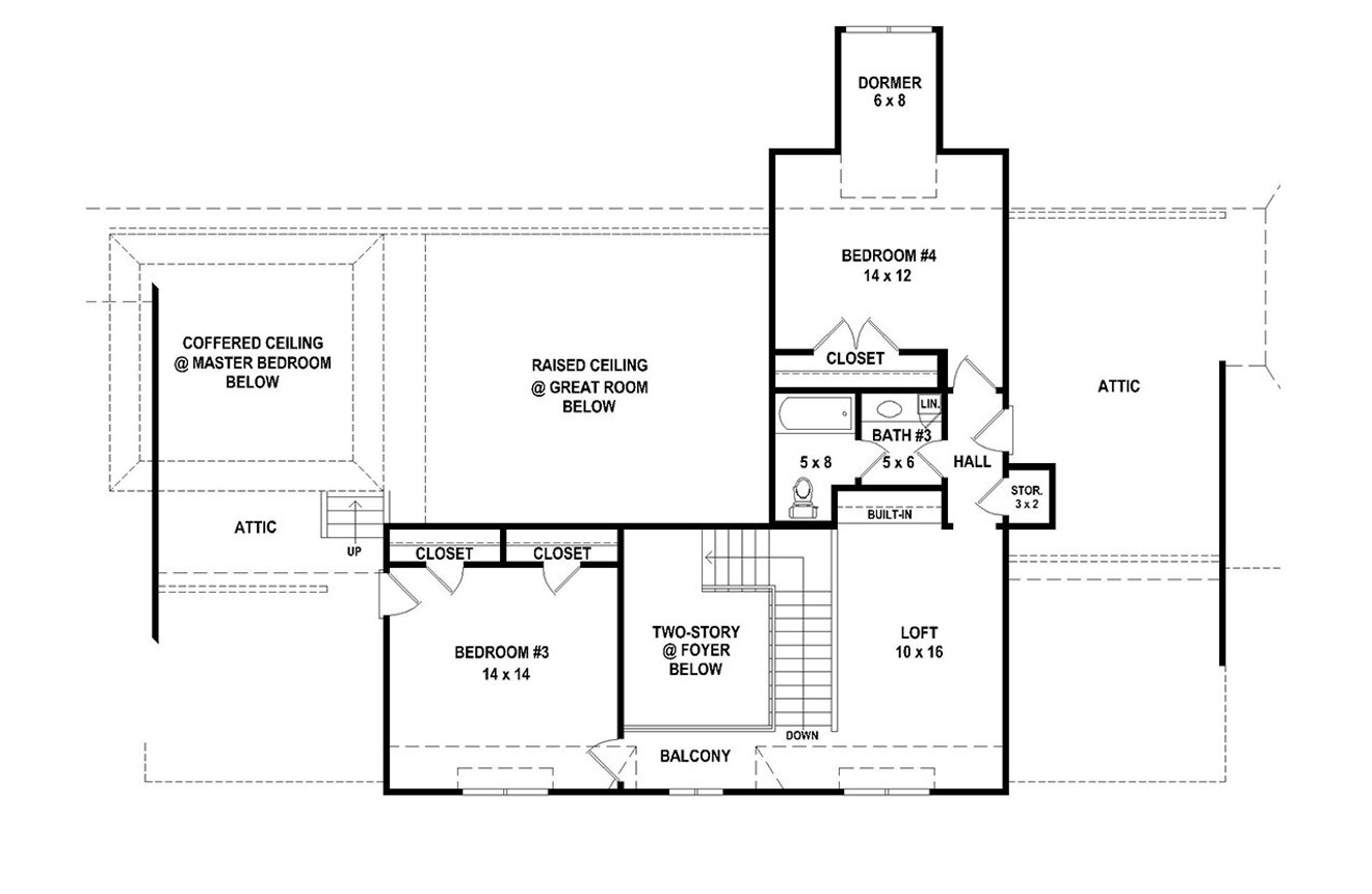 Secondary Image - Traditional House Plan - 89142 - 2nd Floor Plan