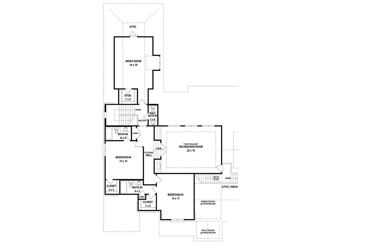 Secondary Image - French Country House Plan - 35023 - 2nd Floor Plan