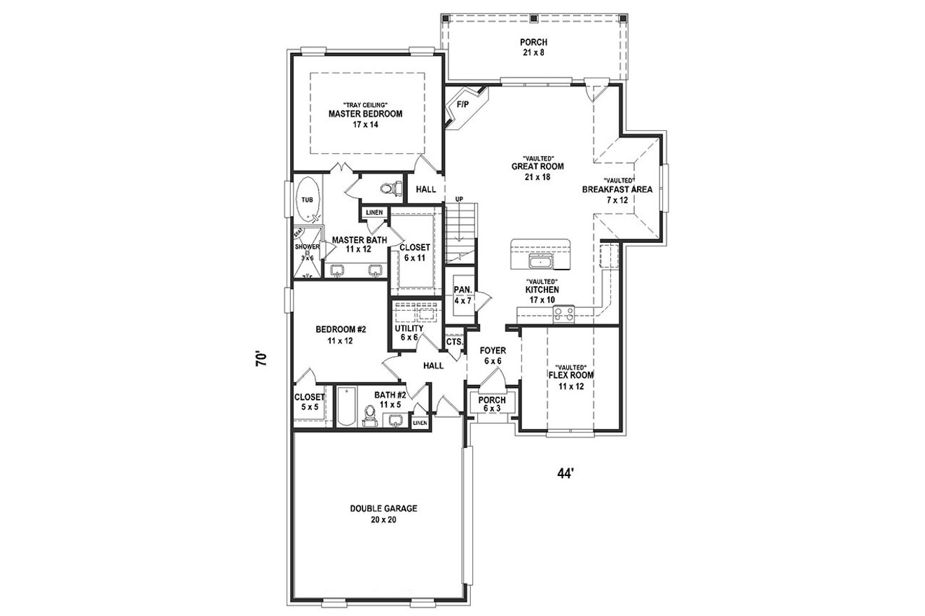 French Country House Plan - 87372 - 1st Floor Plan