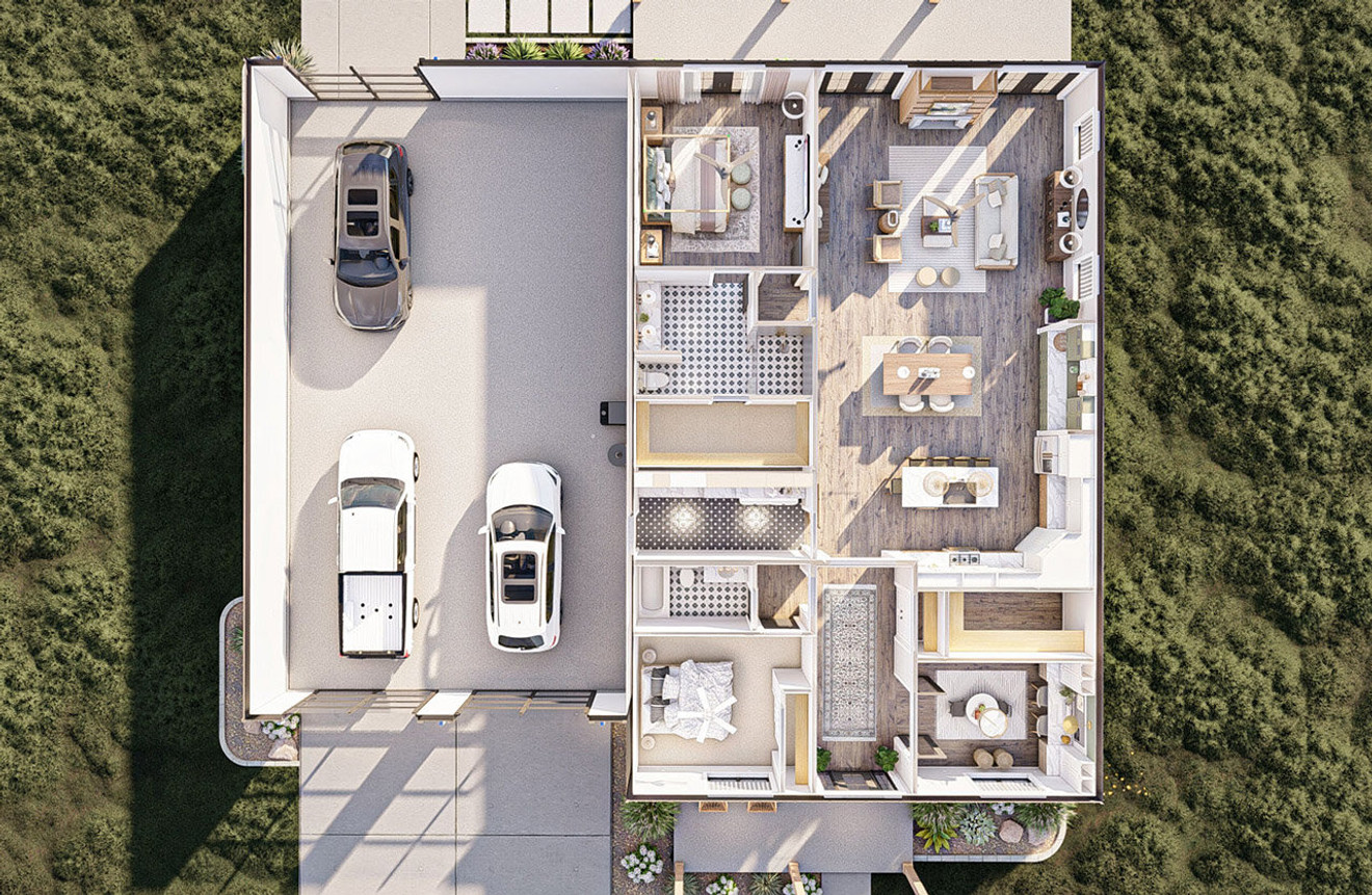 Contemporary House Plan 30280 - Aerial View 1st Floor  - Other Floor Plan